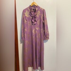 Shein 12 Metallic Floral Print Maxi Dress